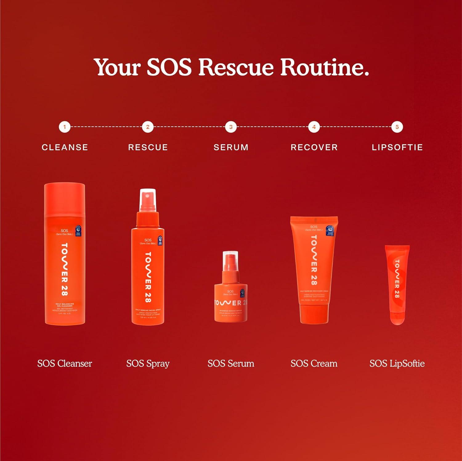 imageTower 28 SOS Recovery Face Cream Hydrating Face Moisturizer with Hyaluronic Acid Ceramides Skin Barrier Repair Moisturizer Reduces Redness Improves Texture Sensitive Skin Care 186 oz