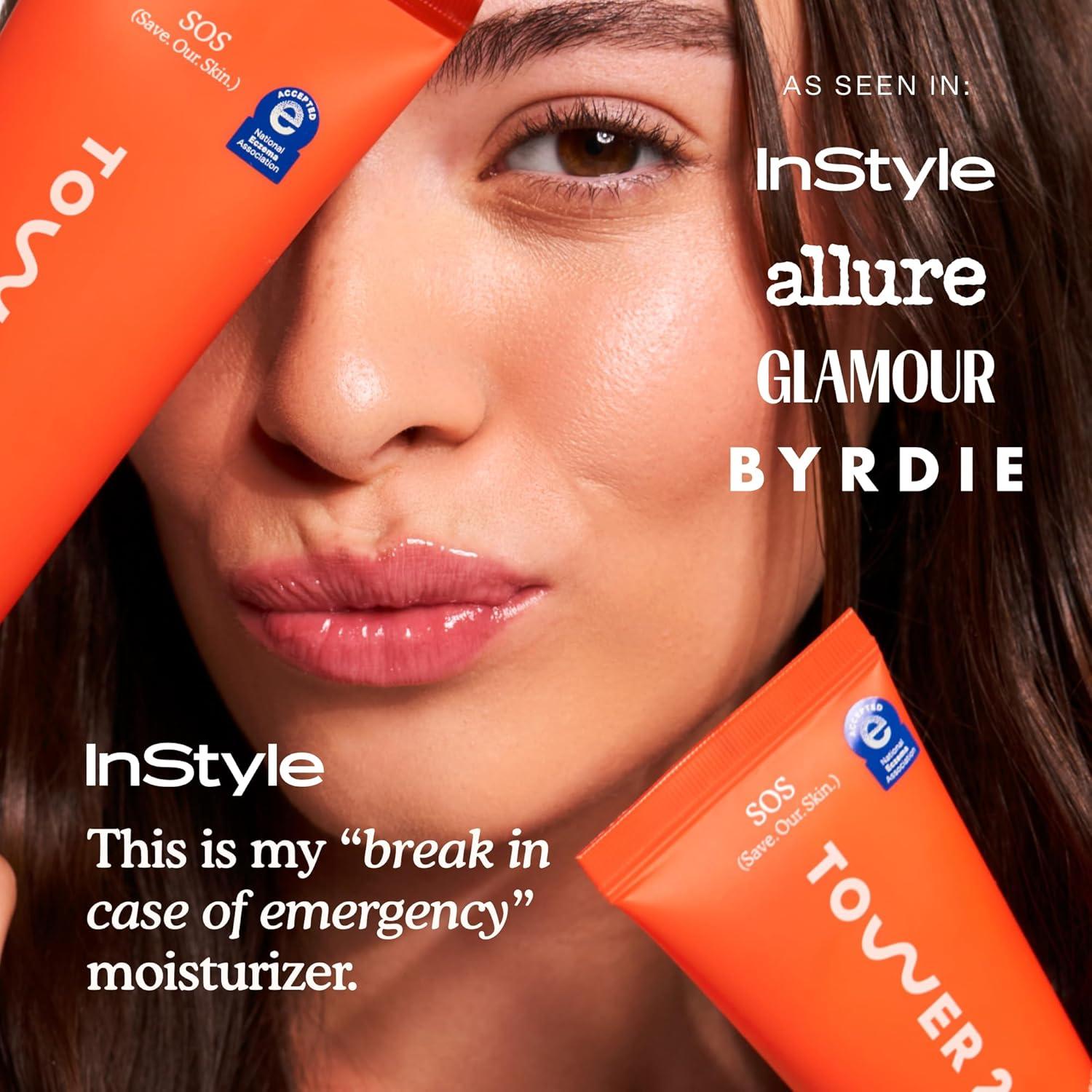 imageTower 28 SOS Recovery Face Cream Hydrating Face Moisturizer with Hyaluronic Acid Ceramides Skin Barrier Repair Moisturizer Reduces Redness Improves Texture Sensitive Skin Care 186 oz