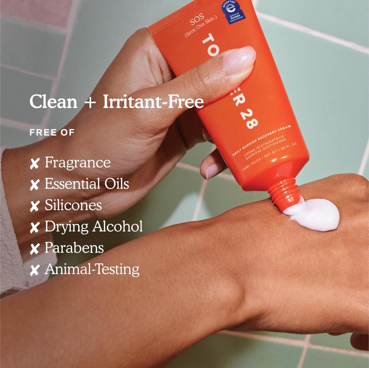 imageTower 28 SOS Recovery Face Cream Hydrating Face Moisturizer with Hyaluronic Acid Ceramides Skin Barrier Repair Moisturizer Reduces Redness Improves Texture Sensitive Skin Care 186 oz