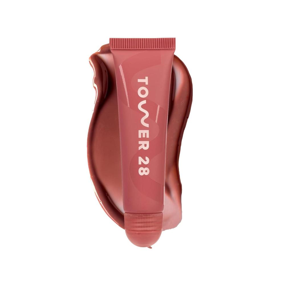 imageTower 28 LipSoftie Hydrating Lip Treatment Balm Moisturizing Lip Mask for Chapped Lips SOS Vanilla Flavor Clear GlossRed Bean Mochi