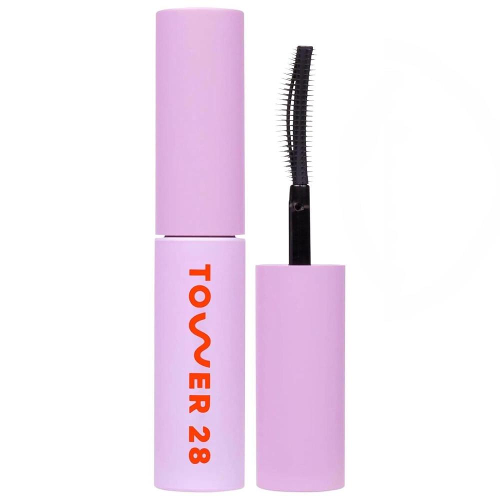 imageTower 28 Mascara  Volumizing amp Lengthening Lash Makeup  No Clumping No Flaking SmudgeFree  Gentle for Sensitive Eyes EcoConscious Packaging  Jet BlackJet