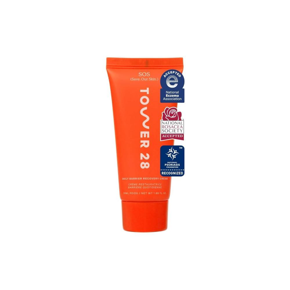 imageTower 28 SOS Recovery Face Cream Hydrating Face Moisturizer with Hyaluronic Acid Ceramides Skin Barrier Repair Moisturizer Reduces Redness Improves Texture Sensitive Skin Care 186 oz