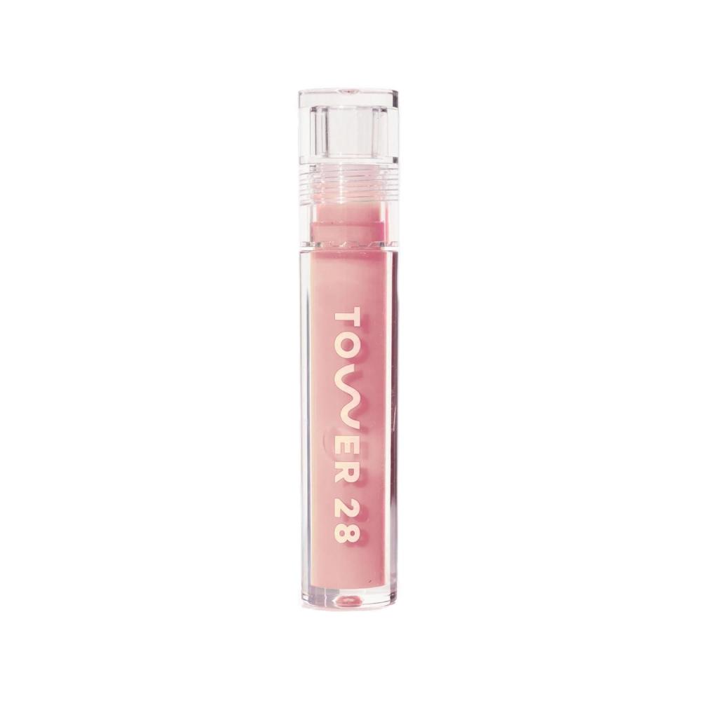 imageTower 28 ShineOn Milky Lip Jelly COCONUT NonSticky Hydrating Vegan Lip Gloss in Milky Rosy Pink Apricot and Raspberry Seed Oil Moisturizing Clean Cruelty FreeOAT