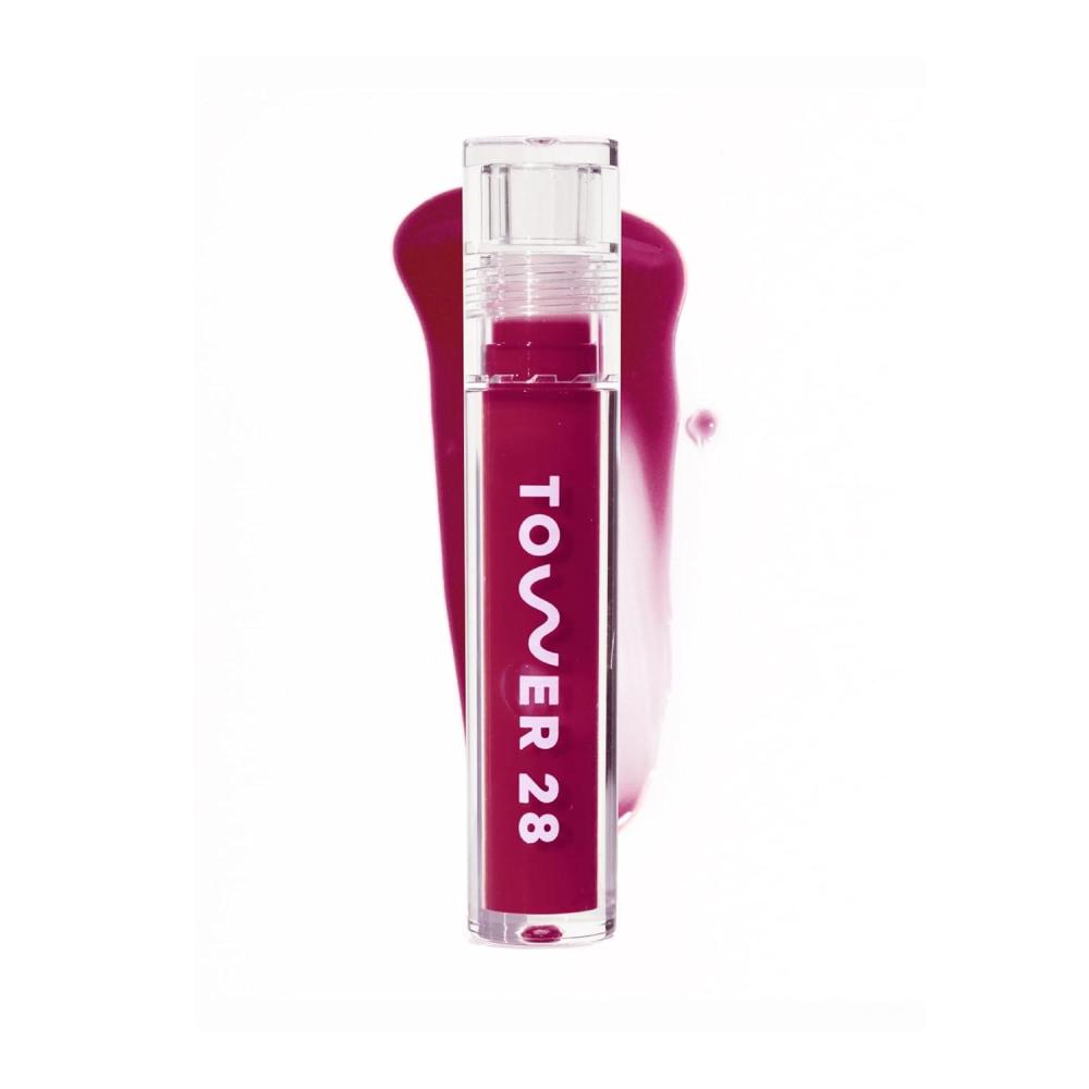 imageTower 28 ShineOn Milky Lip Jelly COCONUT NonSticky Hydrating Vegan Lip Gloss in Milky Rosy Pink Apricot and Raspberry Seed Oil Moisturizing Clean Cruelty FreeWILD