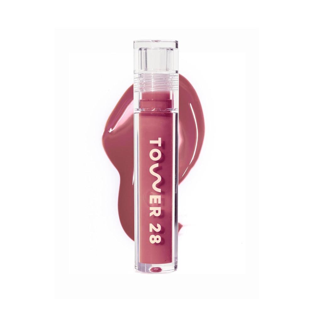 imageTower 28 ShineOn Milky Lip Jelly COCONUT NonSticky Hydrating Vegan Lip Gloss in Milky Rosy Pink Apricot and Raspberry Seed Oil Moisturizing Clean Cruelty FreeSESAME