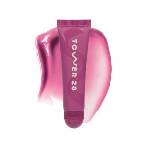 Tower 28 LipSoftie Hydrating Lip Treatment Balm, Moisturizing Lip Mask for Chapped Lips – SOS Vanilla Flavor, Clear Gloss(Confetti Cake)