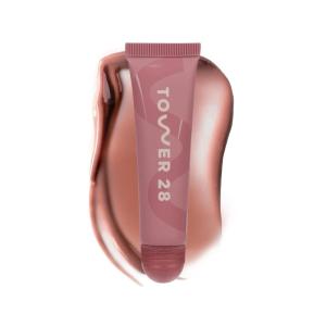 Tower 28 LipSoftie Hydrating Lip Treatment Balm, Moisturizing Lip Mask for Chapped Lips – SOS Vanilla Flavor, Clear Gloss(Sugar Plum)