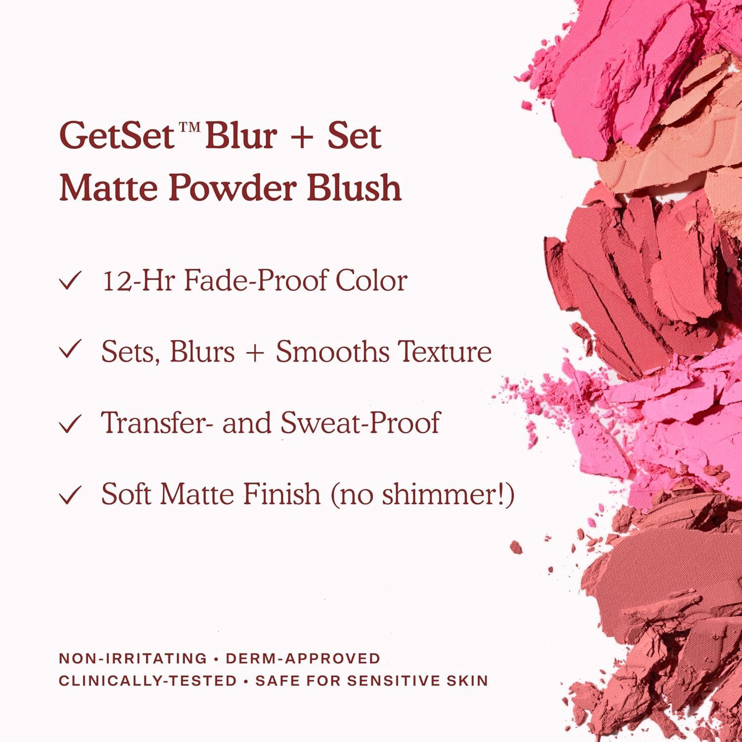 imageTower 28 GetSet Matte Powder Blush for Cheeks 12Hour Setting Blush Powder for Smooth Blurred Skin TalcFree SweatProof Face Blushes Makeup for Sensitive Skin Sunset Shirley 113 ozSamo Spritzer