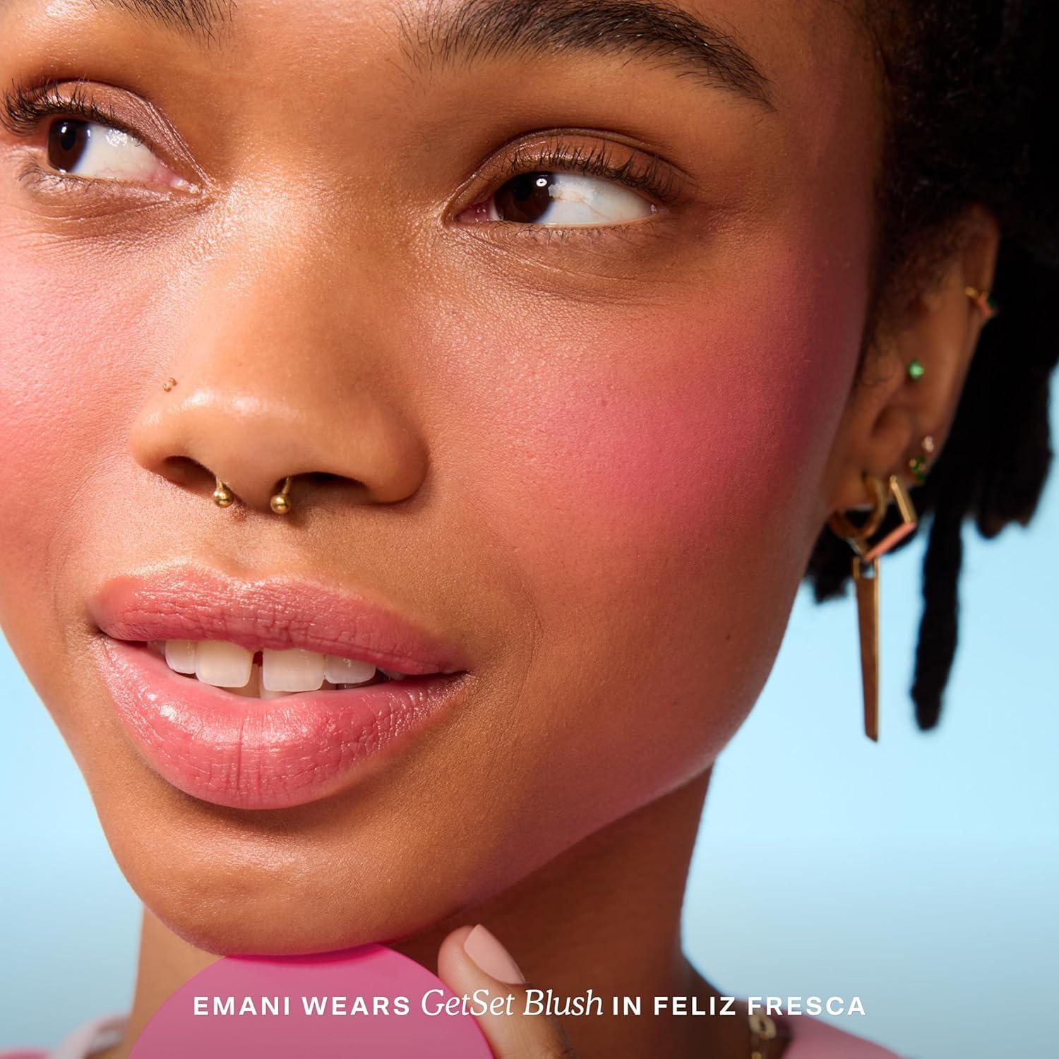 imageTower 28 GetSet Matte Powder Blush for Cheeks 12Hour Setting Blush Powder for Smooth Blurred Skin TalcFree SweatProof Face Blushes Makeup for Sensitive Skin Sunset Shirley 113 ozFeliz Fresca