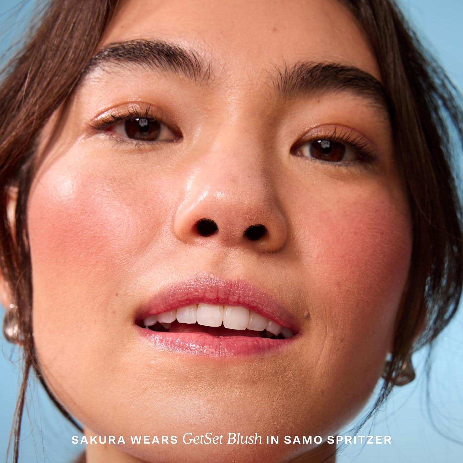 imageTower 28 GetSet Matte Powder Blush for Cheeks 12Hour Setting Blush Powder for Smooth Blurred Skin TalcFree SweatProof Face Blushes Makeup for Sensitive Skin Sunset Shirley 113 ozSamo Spritzer