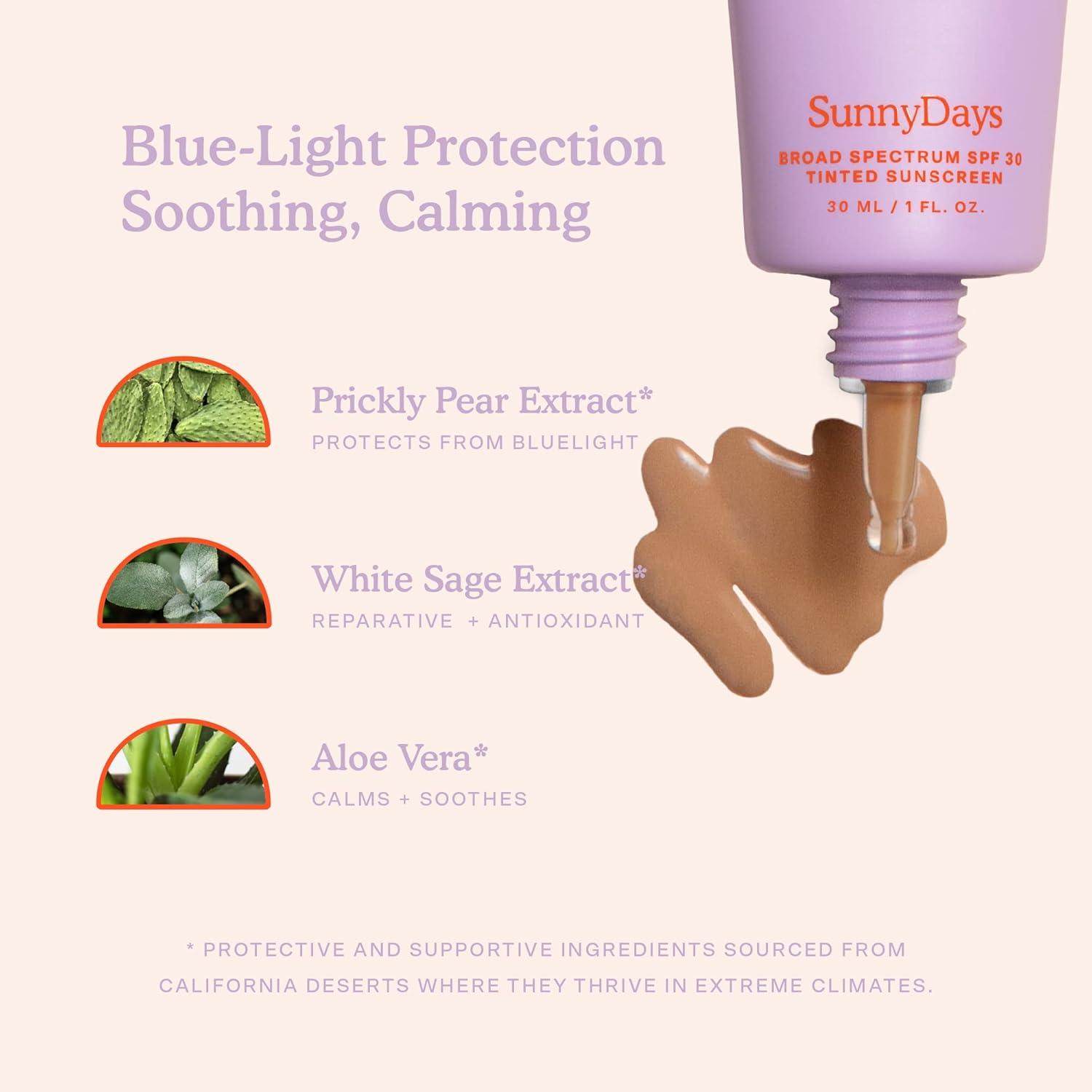 imageTower 28 SunnyDays SPF 30 Tinted Moisturizer 2in1 Buildable Coverage Foundation Mineral Sunscreen for Face Zinc Oxide Aloe amp Prickly Pear for Sensitive Skin 15Light Warm 1 oz35 POINT DUME