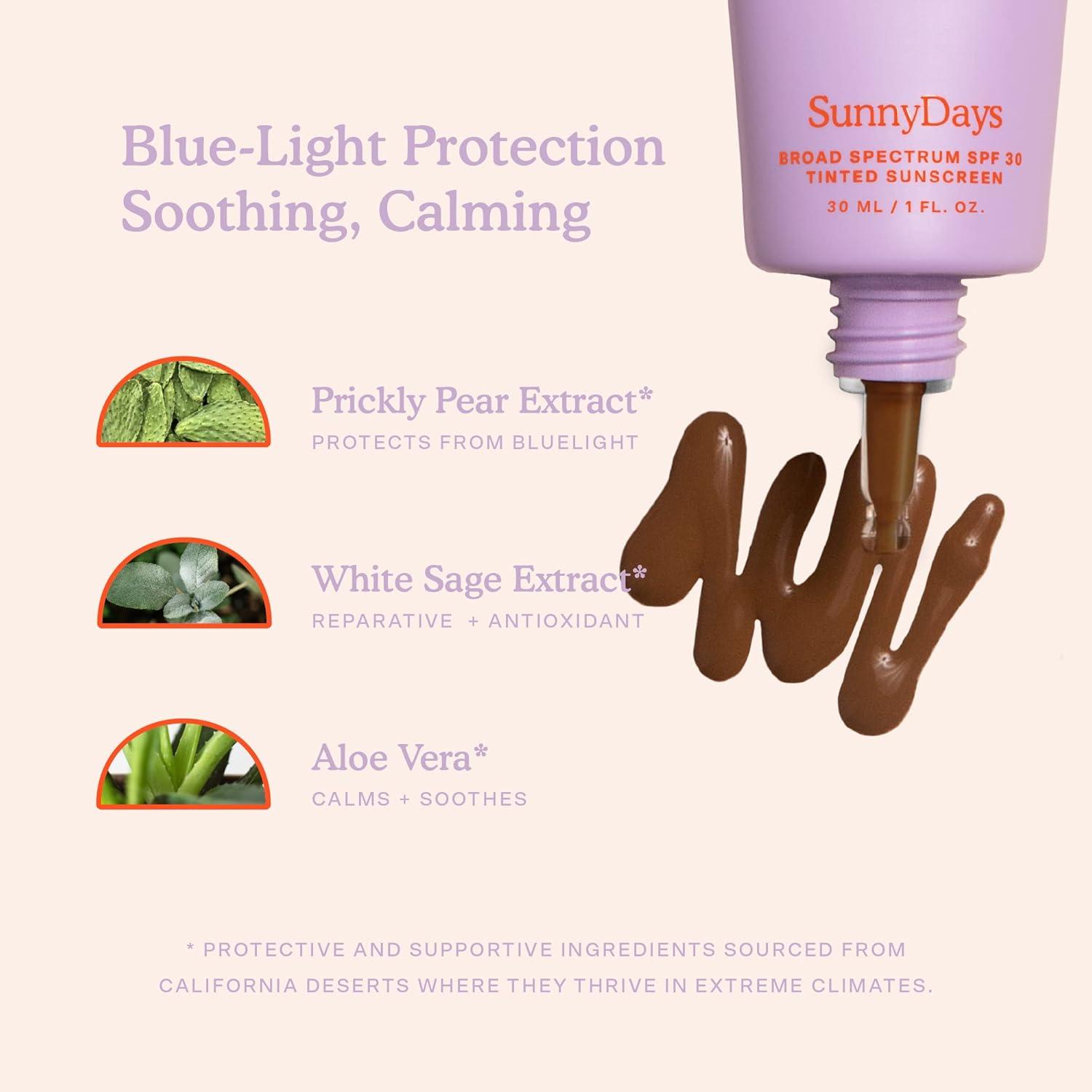 imageTower 28 SunnyDays SPF 30 Tinted Moisturizer 2in1 Buildable Coverage Foundation Mineral Sunscreen for Face Zinc Oxide Aloe amp Prickly Pear for Sensitive Skin 15Light Warm 1 oz65 TOPANGA