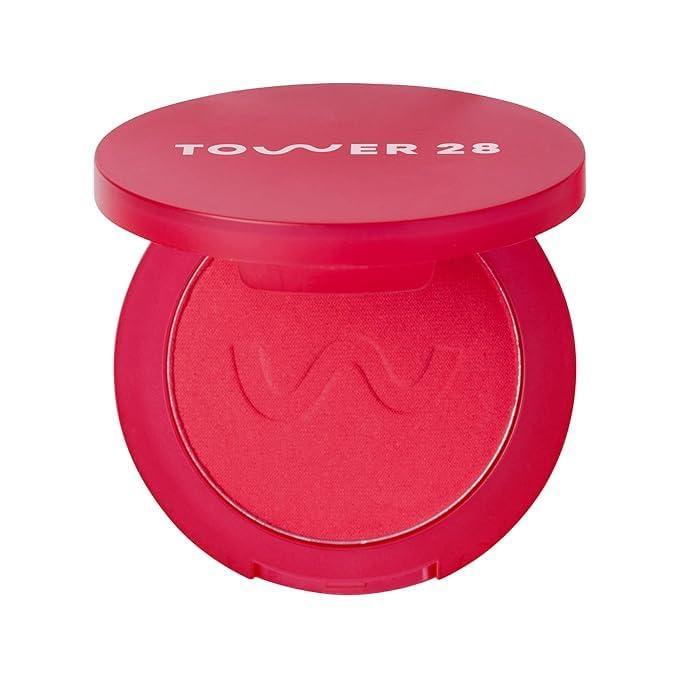 imageTower 28 GetSet Matte Powder Blush for Cheeks  12Hour Setting Blush Powder for Smooth Blurred Skin  TalcFree SweatProof Face Blushes  Makeup for Sensitive Skin  Sunset Shirley 113 ozRed