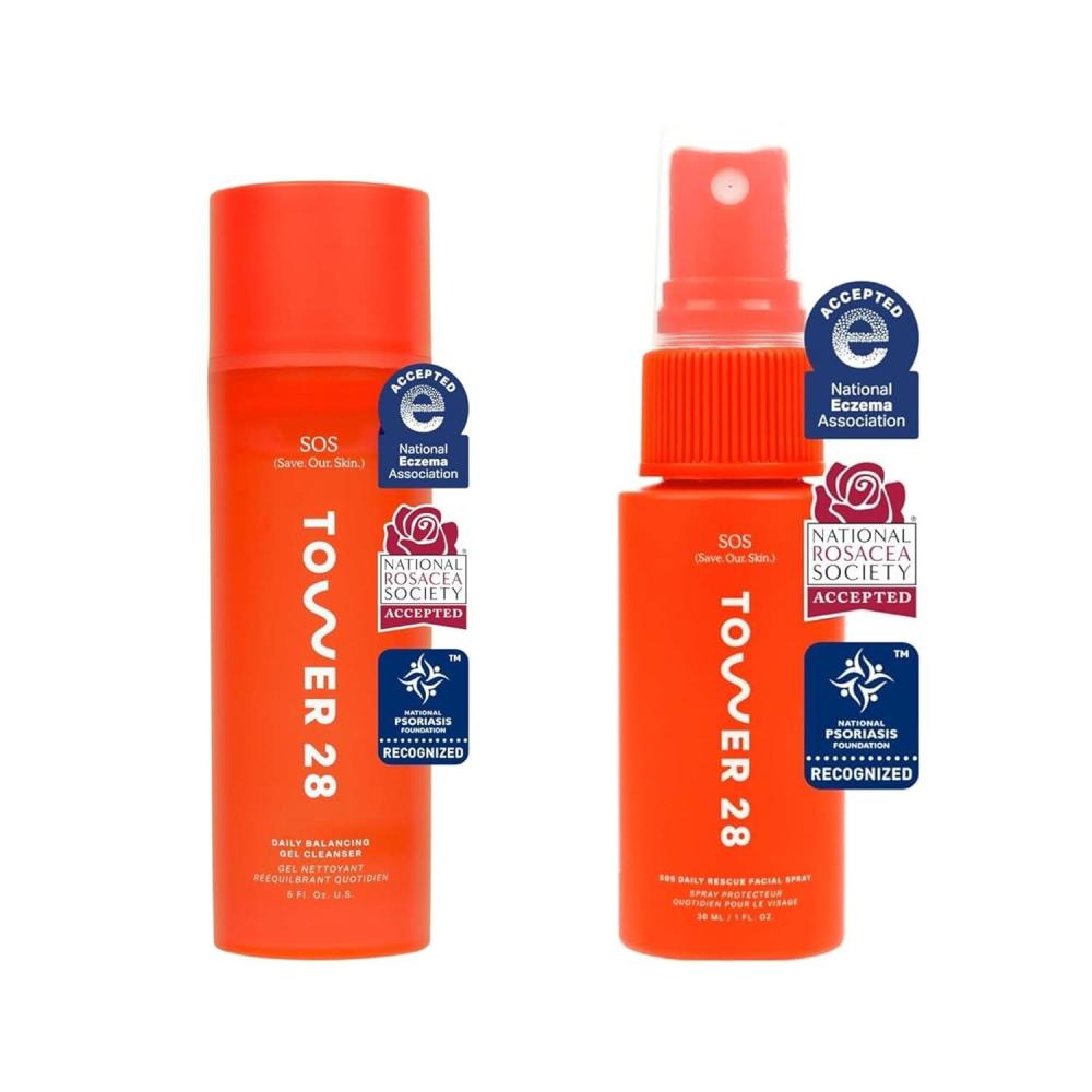 imageTower 28 SOS Daily Rescue Facial Spray 1 FL OZ amp Tower 28 SOS Cleanser 150 ML