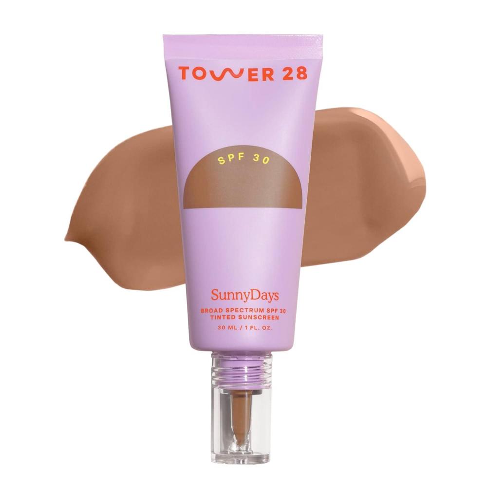 imageTower 28 SunnyDays SPF 30 Tinted Moisturizer 2in1 Buildable Coverage Foundation Mineral Sunscreen for Face Zinc Oxide Aloe amp Prickly Pear for Sensitive Skin 15Light Warm 1 oz45 SILVER LAKE