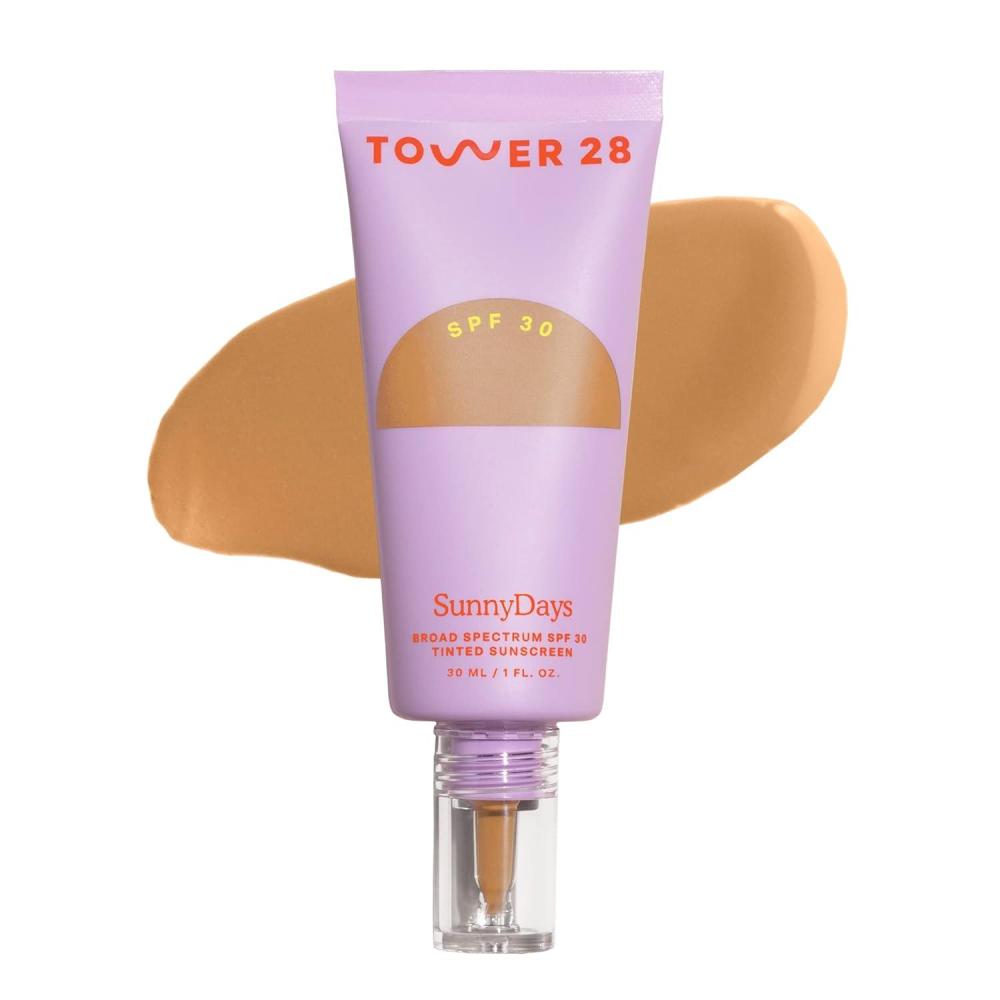 imageTower 28 SunnyDays SPF 30 Tinted Moisturizer  2in1 Buildable Coverage Foundation  Mineral Sunscreen for Face  Zinc Oxide Aloe amp Prickly Pear for Sensitive Skin  15Light Warm 1 oz30 PCH