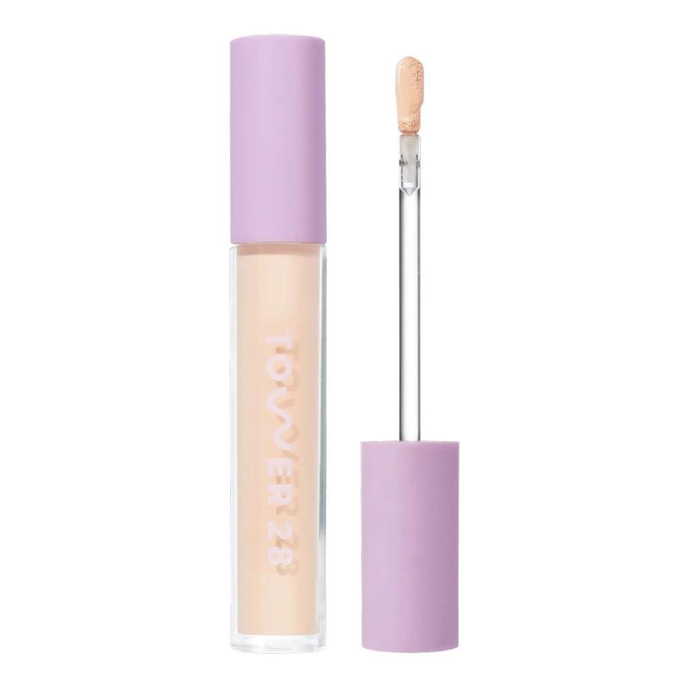 imageTower 28 Swipe Serum Concealer  Hydrating MediumFull Coverage Concealer  Under Eye Brightener  Skin Care Infused Makeup with Hyaluronic Acid  Soothing Centella  30 LightWarm Peach 022 oz30 CC