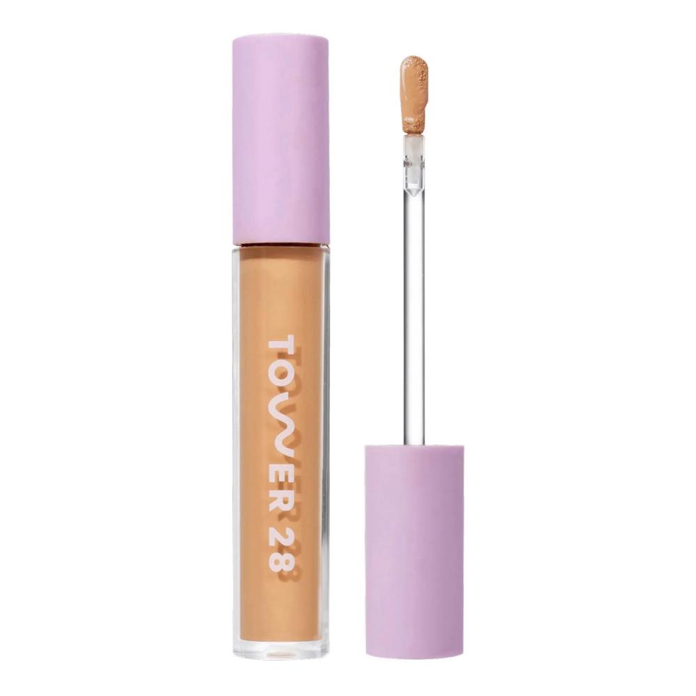 imageTower 28 Swipe Serum Concealer  Hydrating MediumFull Coverage Concealer  Under Eye Brightener  Skin Care Infused Makeup with Hyaluronic Acid  Soothing Centella  30 LightWarm Peach 022 oz110 OC