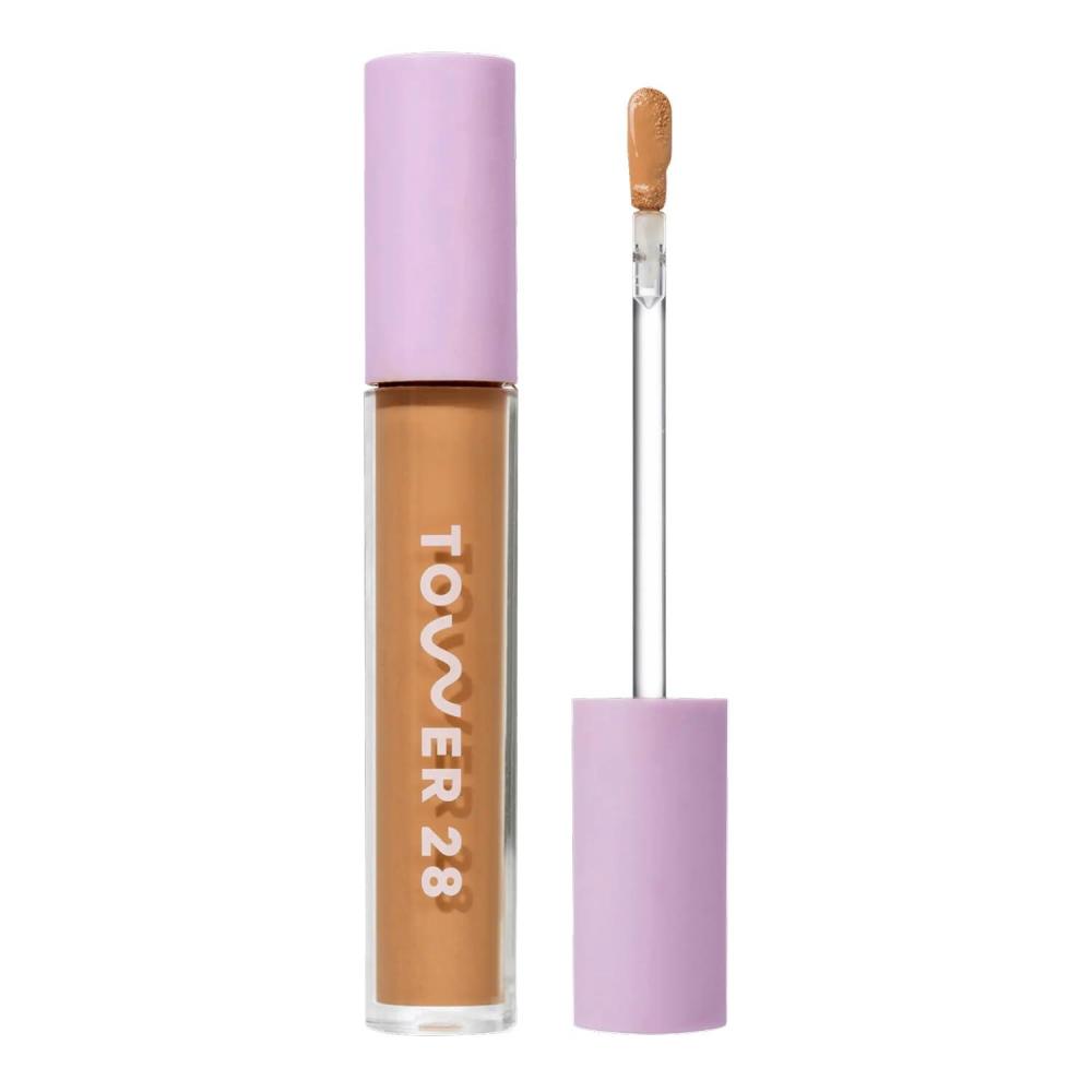 imageTower 28 Swipe Serum Concealer  Hydrating MediumFull Coverage Concealer  Under Eye Brightener  Skin Care Infused Makeup with Hyaluronic Acid  Soothing Centella  30 LightWarm Peach 022 oz130 PLAYA