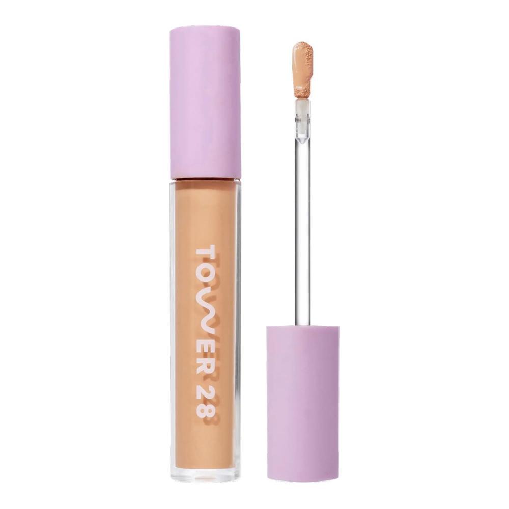 imageTower 28 Swipe Serum Concealer  Hydrating MediumFull Coverage Concealer  Under Eye Brightener  Skin Care Infused Makeup with Hyaluronic Acid  Soothing Centella  30 LightWarm Peach 022 oz100 NOHO
