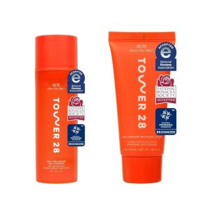 Tower 28 Beauty SOS Daily Skin Barrier Redness Recovery Moisturizer 1.86 oz / 52.73 g SOS Gel Cleanser 150ML