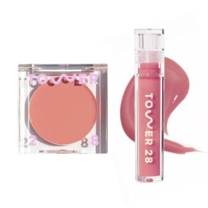 Tower 28 ShineOn Milky Lip Jelly, PISTACHIO BeachPlease Cream Blush for Cheeks and Lips, MAGIC HOUR
