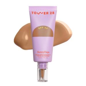 Tower 28 SunnyDays SPF 30 Tinted Moisturizer – 2-in-1 Buildable Coverage Foundation + Mineral Sunscreen for Face – Zinc Oxide, Aloe & Prickly Pear for Sensitive Skin – 15/Light Warm (1 oz)(35 POINT DUME)