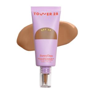 Tower 28 SunnyDays SPF 30 Tinted Moisturizer – 2-in-1 Buildable Coverage Foundation + Mineral Sunscreen for Face – Zinc Oxide, Aloe & Prickly Pear for Sensitive Skin – 15/Light Warm (1 oz)(40 RUNYON)