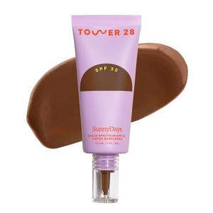 Tower 28 SunnyDays SPF 30 Tinted Moisturizer – 2-in-1 Buildable Coverage Foundation + Mineral Sunscreen for Face – Zinc Oxide, Aloe & Prickly Pear for Sensitive Skin – 15/Light Warm (1 oz)(60 THIRD STREET)