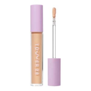 Tower 28 Swipe Serum Concealer – Hydrating Medium-Full Coverage Concealer + Under Eye Brightener – Skin Care Infused Makeup with Hyaluronic Acid + Soothing Centella – 3.0 Light/Warm Peach (0.22 oz)(7.0 KTOWN)