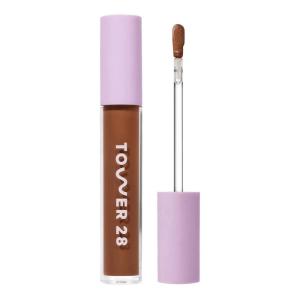 Tower 28 Swipe Serum Concealer – Hydrating Medium-Full Coverage Concealer + Under Eye Brightener – Skin Care Infused Makeup with Hyaluronic Acid + Soothing Centella – 3.0 Light/Warm Peach (0.22 oz)(17.0 SD)