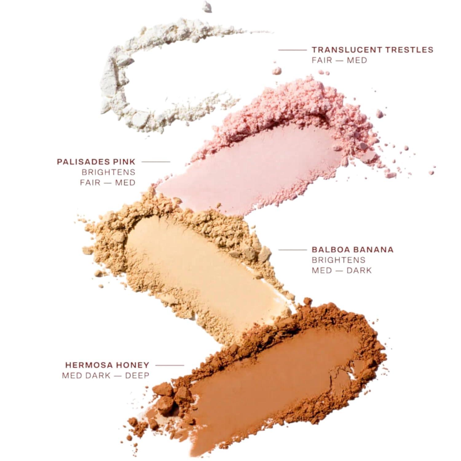 imageTower 28 GetSet Pressed Setting Powder TalcFree Face Powder for Sensitive Skin with Kaolin Clay Squalane Brightens Sets Face Makeup TransferSweatProof Balboa Banana 035 ozHermosa Honey