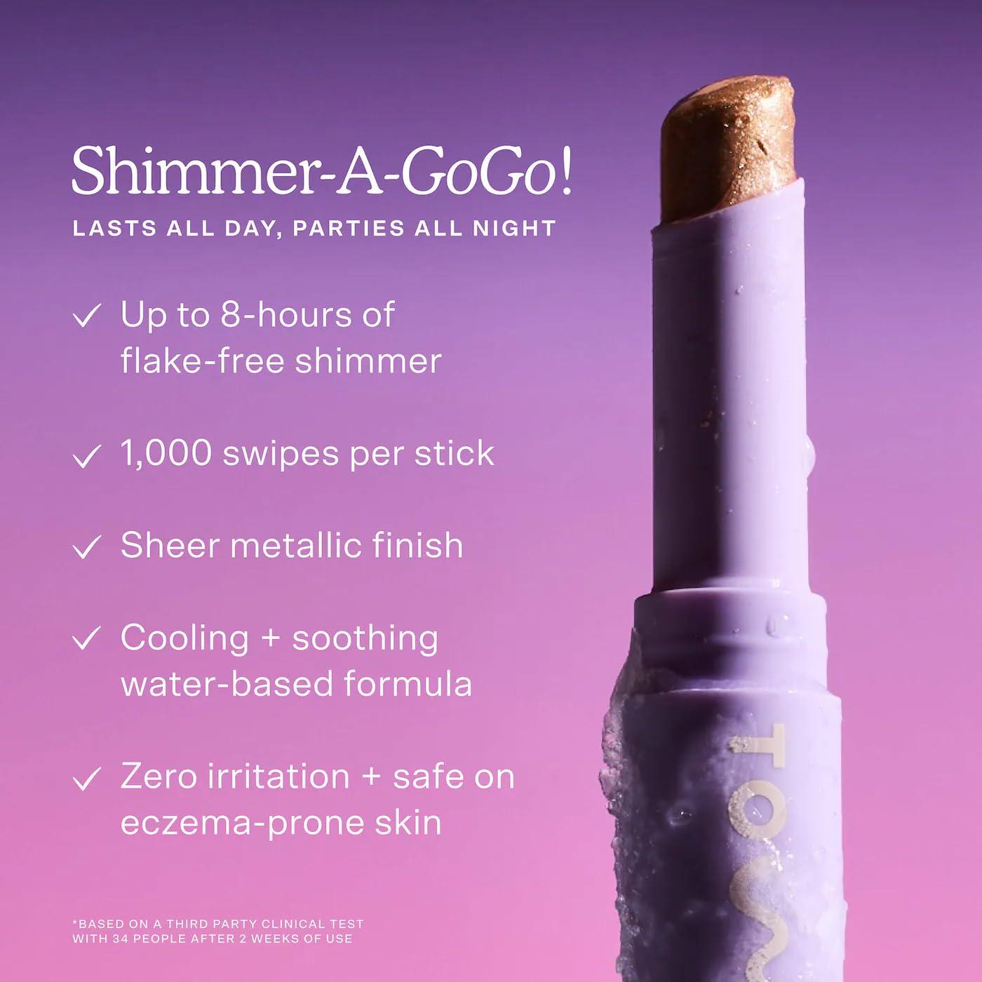 imageTower 28 GoGo Cooling Shimmer Eyeshadow Stick 8Hour Wear Cream Eyeshadow Precise Highlighter Stick WaterBased Eye Makeup for Sensitive Eyes MicroplasticFree Eye Shadow Viper 09 ozGarden