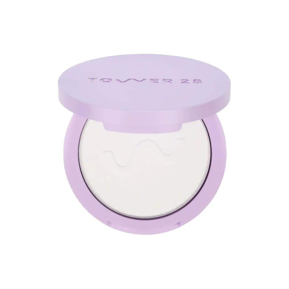 imageTower 28 GetSet Pressed Setting Powder TalcFree Face Powder for Sensitive Skin with Kaolin Clay Squalane Brightens Sets Face Makeup TransferSweatProof Balboa Banana 035 ozTranslucent Trestles