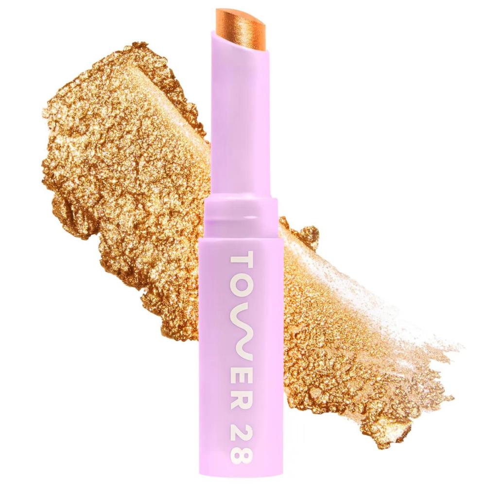 imageTower 28 GoGo Cooling Shimmer Eyeshadow Stick 8Hour Wear Cream Eyeshadow Precise Highlighter Stick WaterBased Eye Makeup for Sensitive Eyes MicroplasticFree Eye Shadow Viper 09 ozBungalow