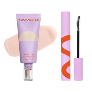 Tower 28 Beauty SunnyDays SPF 30 Tinted Mineral Sunscreen Shade 15 & Tower 28 MakeWaves Mascara Jet