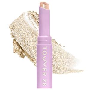 Tower 28 GoGo Cooling Shimmer Eyeshadow Stick – 8-Hour Wear Cream Eyeshadow + Precise Highlighter Stick – Water-Based Eye Makeup for Sensitive Eyes – Microplastic-Free Eye Shadow – Viper (.09 oz)(Chateau)