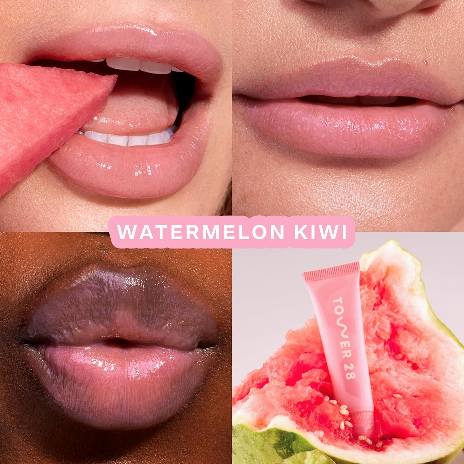 imageTower 28 Lip Kit OneLiner MultiUse Creamy Lip Liner in Work of Art LipSoftie Tinted Lip Balm Treatment in Watermelon Kiwi Lip Care Makeup Kit for Everyday Definition Hydration 2 Count
