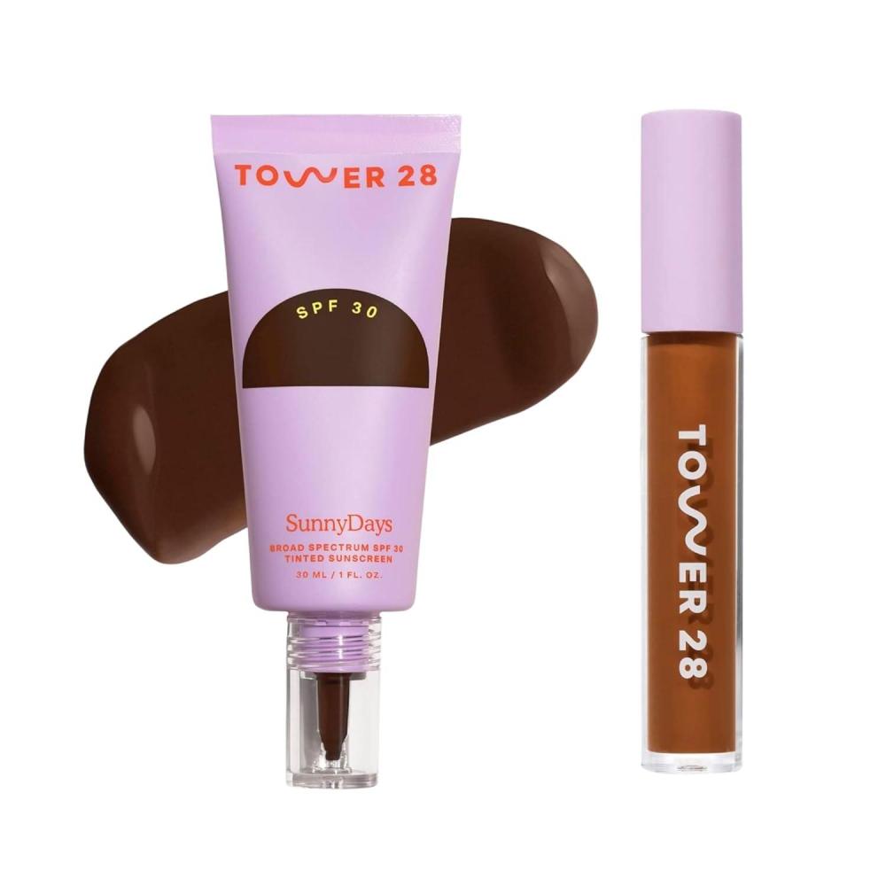 imageTower 28 Swipe Serum Concealer in 180 SunnyDays SPF 30 Tinted Moisturizer in 65 Hydrating MediumFull Coverage Concealer 2in1 Buildable Coverage Foundation Mineral Sunscreen 2 Count