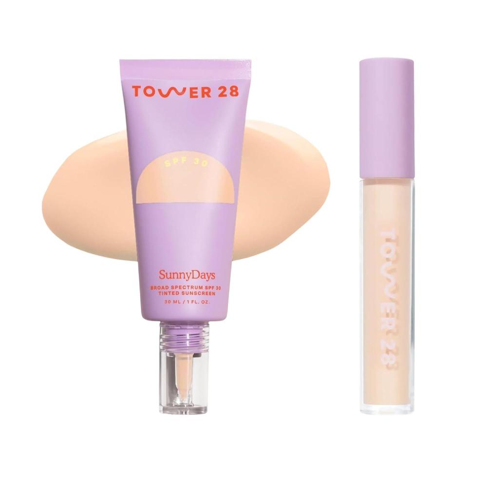 imageTower 28 Swipe Serum Concealer in 30 SunnyDays SPF 30 Tinted Moisturizer in 13 Hydrating MediumFull Coverage Concealer 2in1 Buildable Coverage Foundation Mineral Sunscreen 2 Count