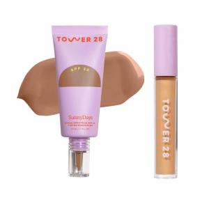 Tower 28 Swipe Serum Concealer in 11.0 + SunnyDays SPF 30 Tinted Moisturizer in 45 – Hydrating Medium-Full Coverage Concealer + 2-in-1 Buildable Coverage Foundation + Mineral Sunscreen (2 Count)