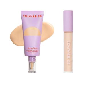 Tower 28 Swipe Serum Concealer in 4.0 + SunnyDays SPF 30 Tinted Moisturizer in 15 – Hydrating Medium-Full Coverage Concealer + 2-in-1 Buildable Coverage Foundation + Mineral Sunscreen (2 Count)