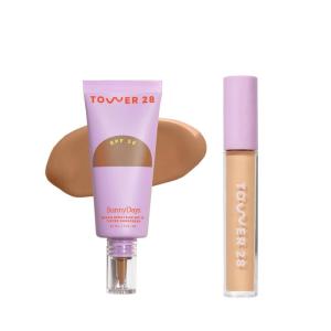 Tower 28 Swipe Serum Concealer in 9.0 + SunnyDays SPF 30 Tinted Moisturizer in 40- Hydrating Medium-Full Coverage Concealer + 2-in-1 Buildable Coverage Foundation + Mineral Sunscreen (2 Count)