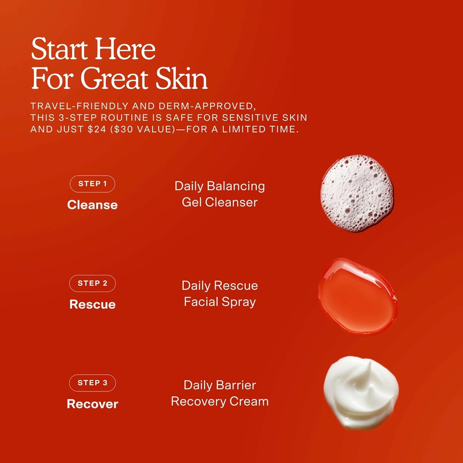 imageTower 28 SOS Skincare Minis Travel Kit Mini SOS Facial Spray Barrier Recovery Face Cream Gel Cleanser Facial Skin Care Products for Sensitive Skin TSA Approved Travel Gift Set 3 Count