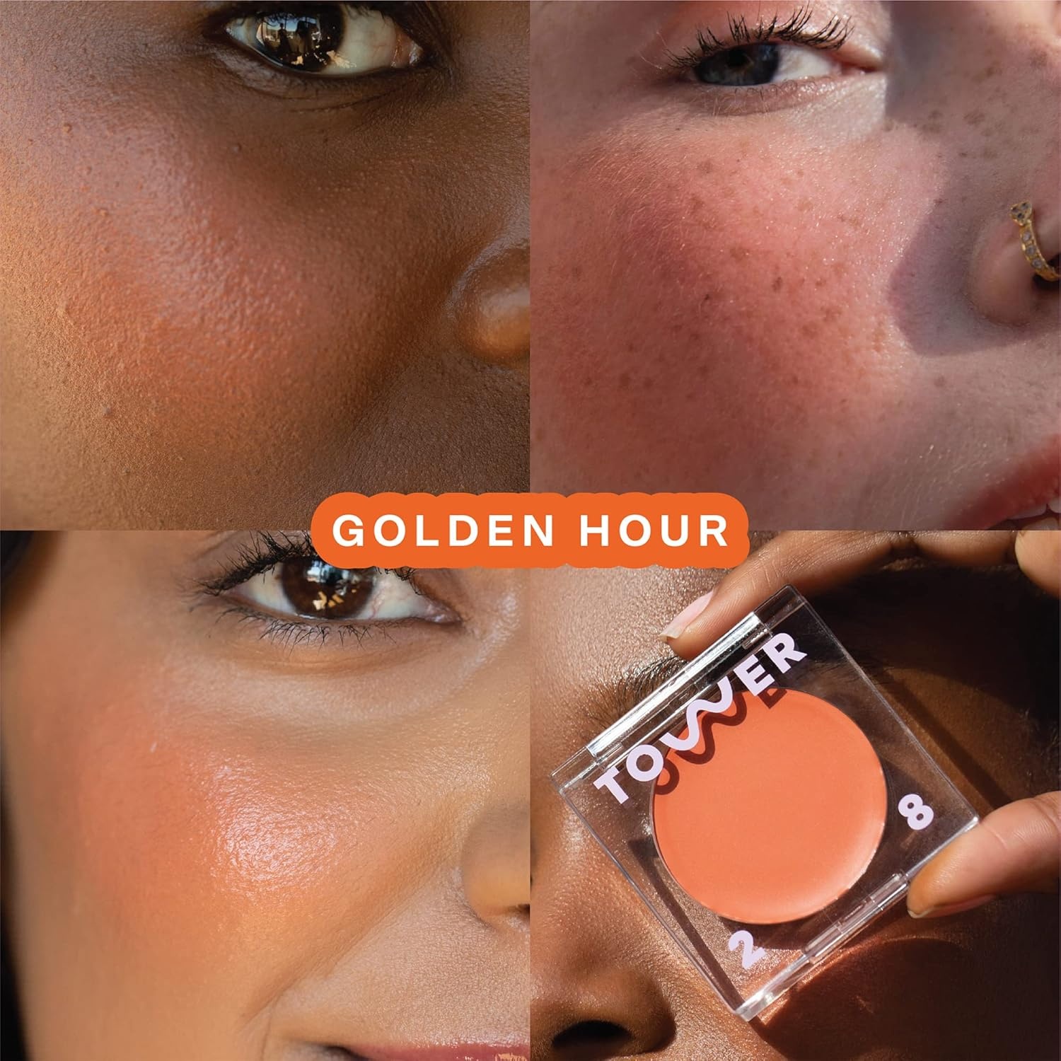 image:imageTower 28 BeachPlease Cream Blush Tinted Lip Balm MultiUse Lip Tint Dewy Blush for Cheeks With Aloe Vera Green Tea Vegan NonComedogenic Makeup for Sensitive Skin Finest Hour 016 ozGOLDEN HOUR