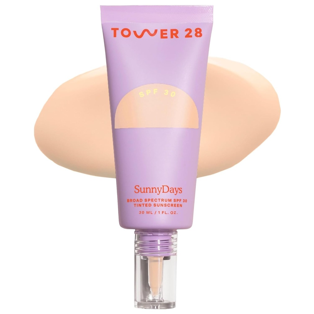 image:imageTower 28 SunnyDays SPF 30 Tinted Moisturizer 2in1 Buildable Coverage Foundation Mineral Sunscreen for Face Zinc Oxide Aloe amp Prickly Pear for Sensitive Skin 18 LightPeach 1 oz13 La Cienega