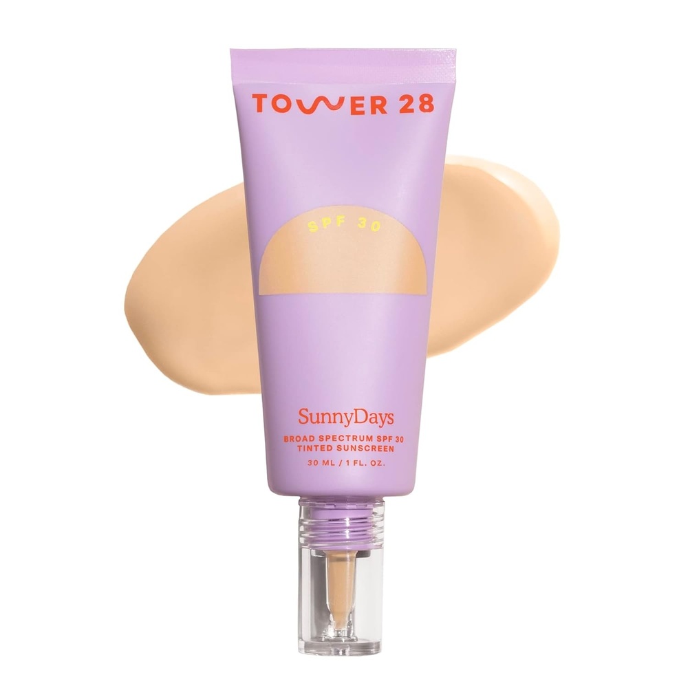 image:imageTower 28 SunnyDays SPF 30 Tinted Moisturizer 2in1 Buildable Coverage Foundation Mineral Sunscreen for Face Zinc Oxide Aloe amp Prickly Pear for Sensitive Skin 18 LightPeach 1 oz15 MELROSE