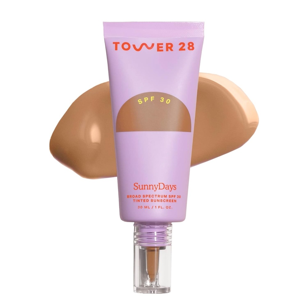 image:imageTower 28 SunnyDays SPF 30 Tinted Moisturizer 2in1 Buildable Coverage Foundation Mineral Sunscreen for Face Zinc Oxide Aloe amp Prickly Pear for Sensitive Skin 18 LightPeach 1 oz35 POINT DUME