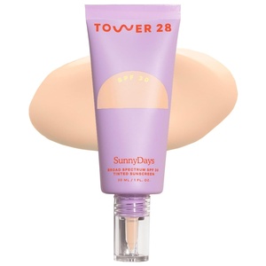Tower 28 SunnyDays SPF 30 Tinted Moisturizer – 2-in-1 Buildable Coverage Foundation + Mineral Sunscreen for Face – Zinc Oxide, Aloe & Prickly Pear for Sensitive Skin – 18 Light/Peach (1 oz)(13 La Cienega)