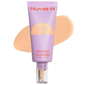 Tower 28 SunnyDays SPF 30 Tinted Moisturizer – 2-in-1 Buildable Coverage Foundation + Mineral Sunscreen for Face – Zinc Oxide, Aloe & Prickly Pear for Sensitive Skin – 18 Light/Peach (1 oz)(18 Montana)